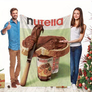 Manta de franela impresa con temática de anime para amantes de Nutella y chocolate, ideal para cama y sofá