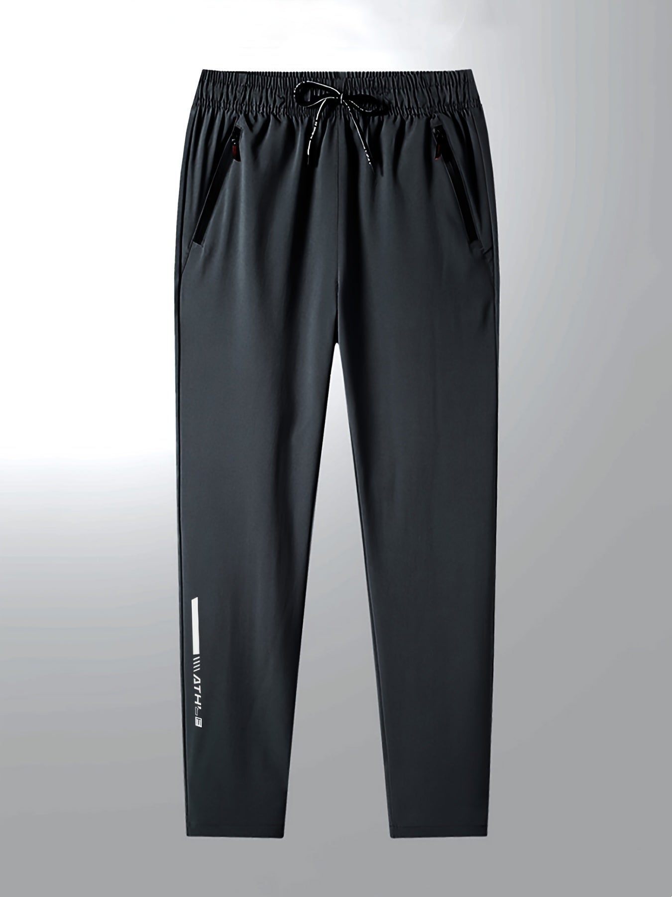 Men's Polyester Track Pants with Zipper Pockets for Outdoor Activities