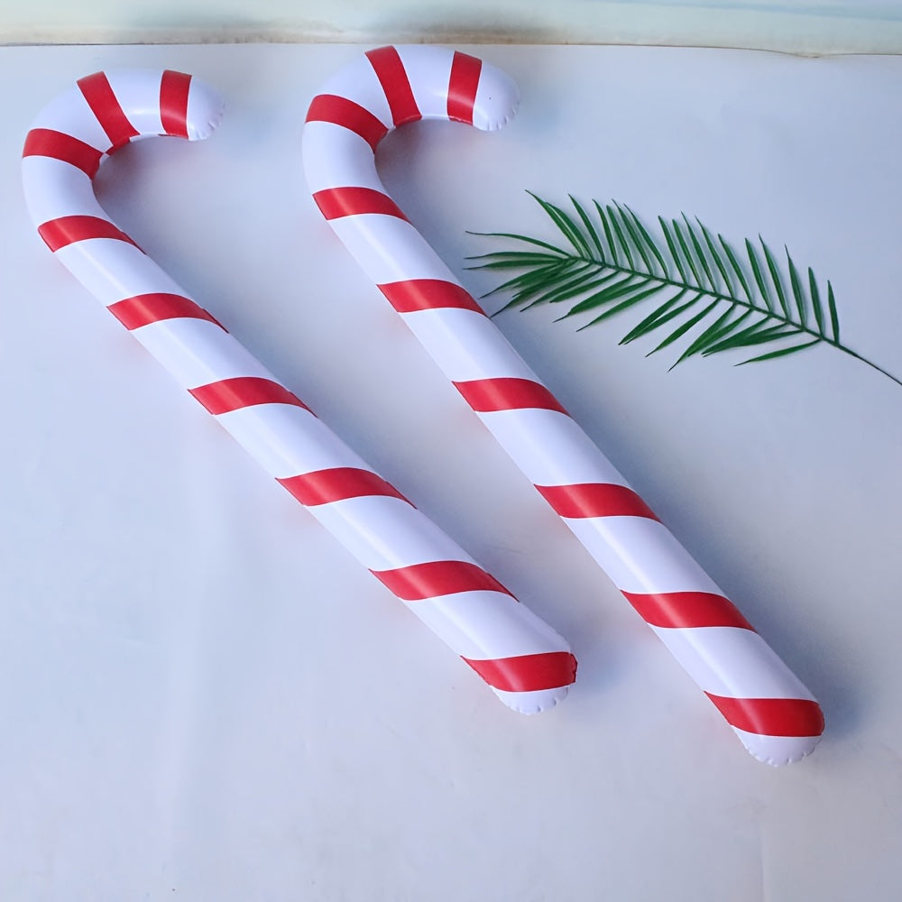Juego de 4 bastones de caramelo inflables para decorar en Navidad y Año Nuevo, no se necesita electricidad