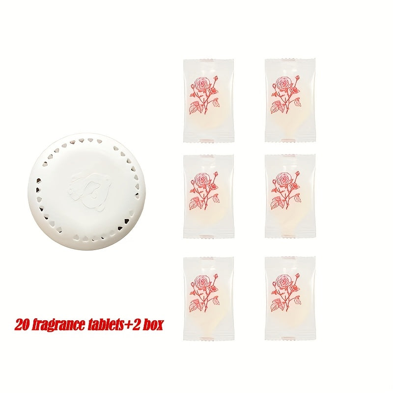20pcs Cartoon Patterned Self-Adhesive Air Freshener Tablets Reusable Aromatherapy Deodorant for Home Car Bathroom Bedroom Wardrobe Toilet