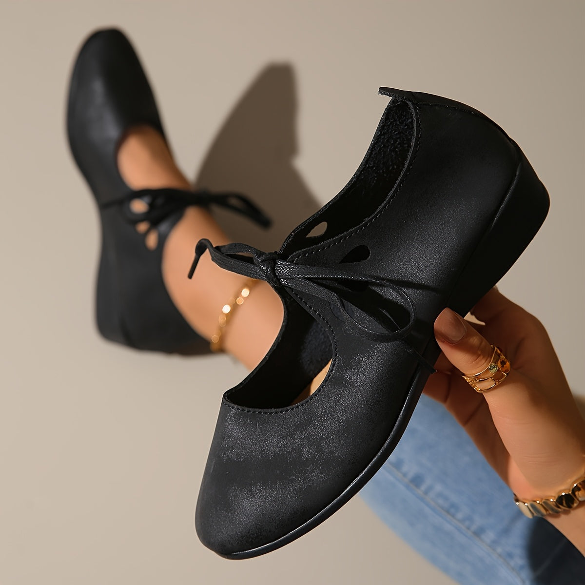 Women's Flat Shoes Lace-Up Mary Jane Vintage Casual Shoes