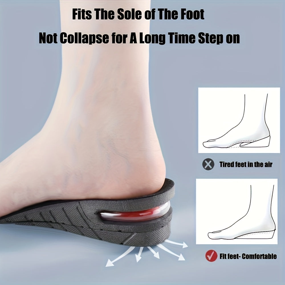Unisex Height-Increasing Insoles Air Cushion Soft Bottom Invisible 2 Pack