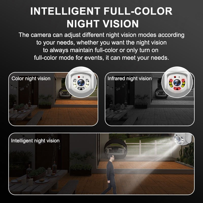 Uchastki tashqi xavfsizlik kamerası 2MP HD PTZ kechqurun ko'rish audio suv o'tkazmaydigan