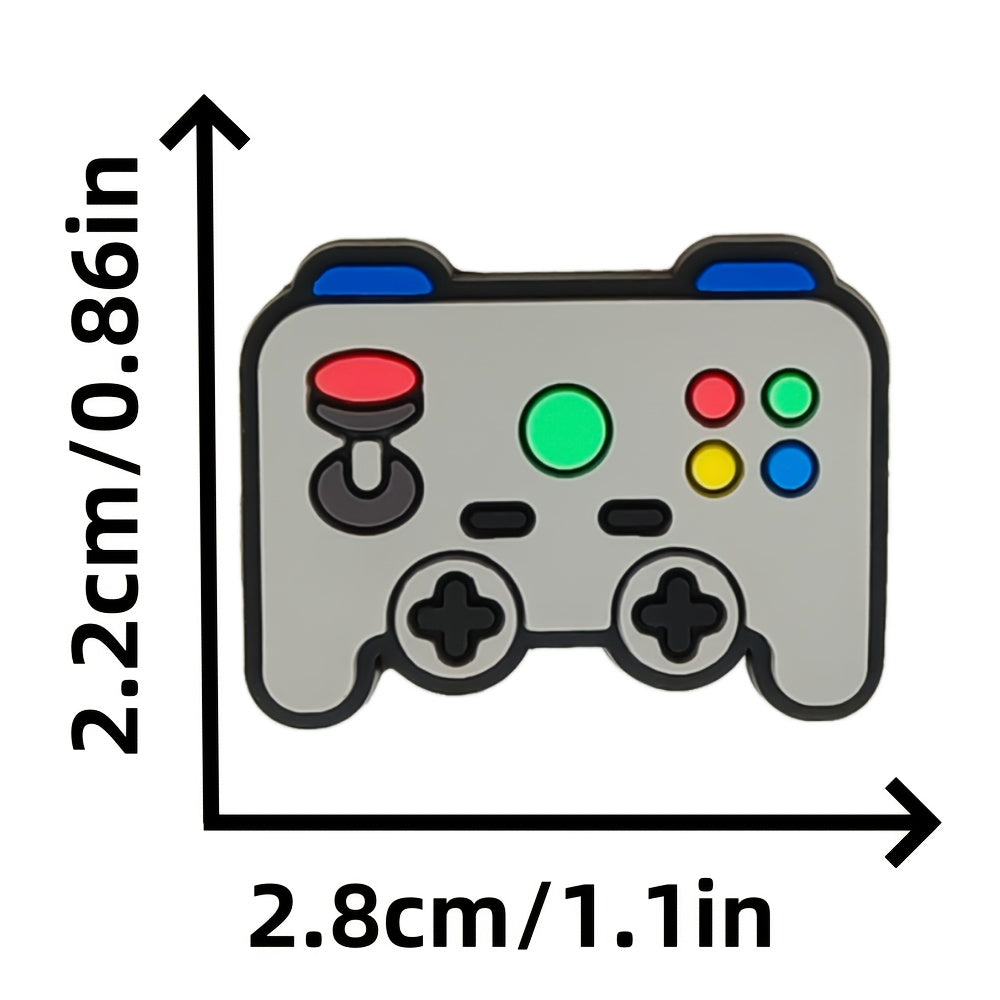 Unisex PVC Gaming Shoe Charms - Pixel Art Controller Decorations