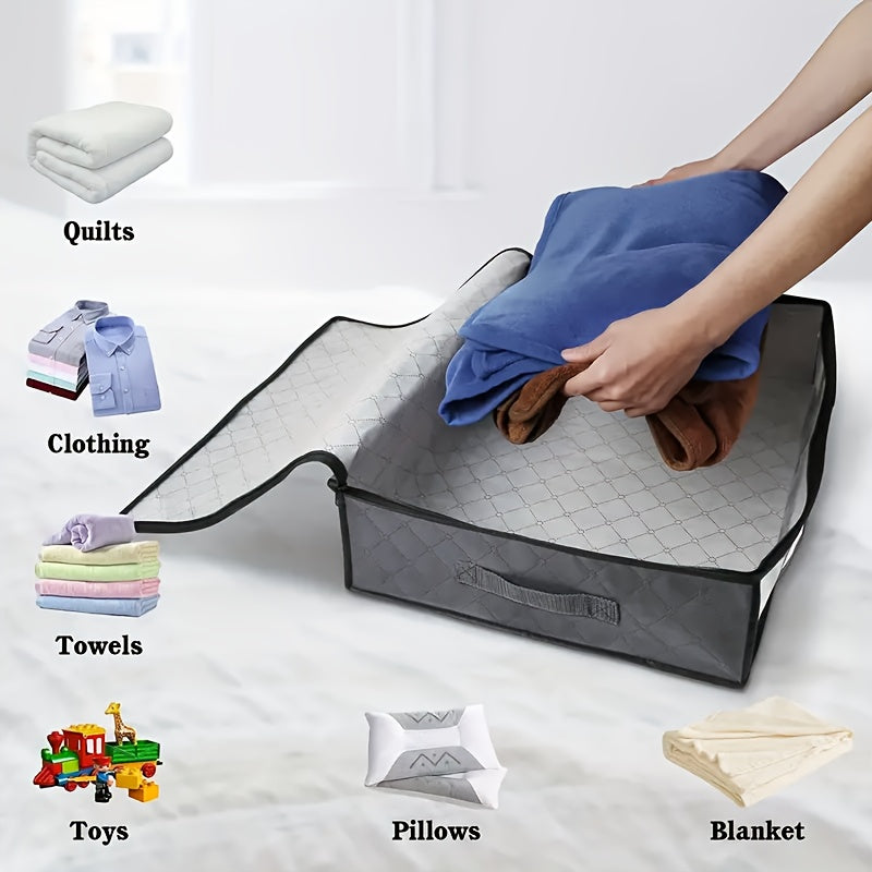 Large Capacity Foldable Storage Bags with Transparent Windows and Handles for Clothes Shoes Bedding Toys