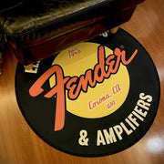 Black Plush Carpet with Guitar Music Print, Non-Slip, 1cm Thick Area Rug