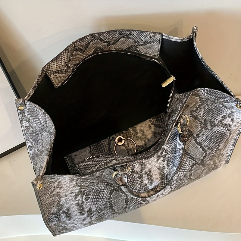 Девушки Клатч из змеиной кожи с застежкой-молнией, окрашенный край, черный, для осени-зимы 2024