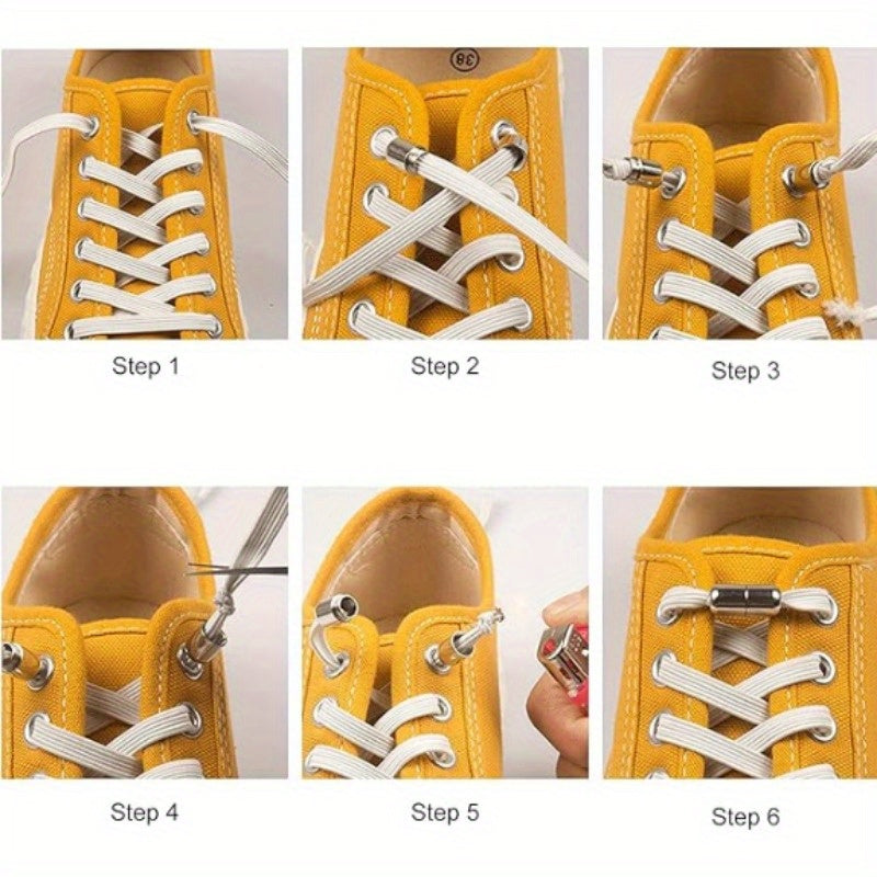 Unisex Metal Capsule Shoelaces Semi-Circular Buckle No Strap Connectors