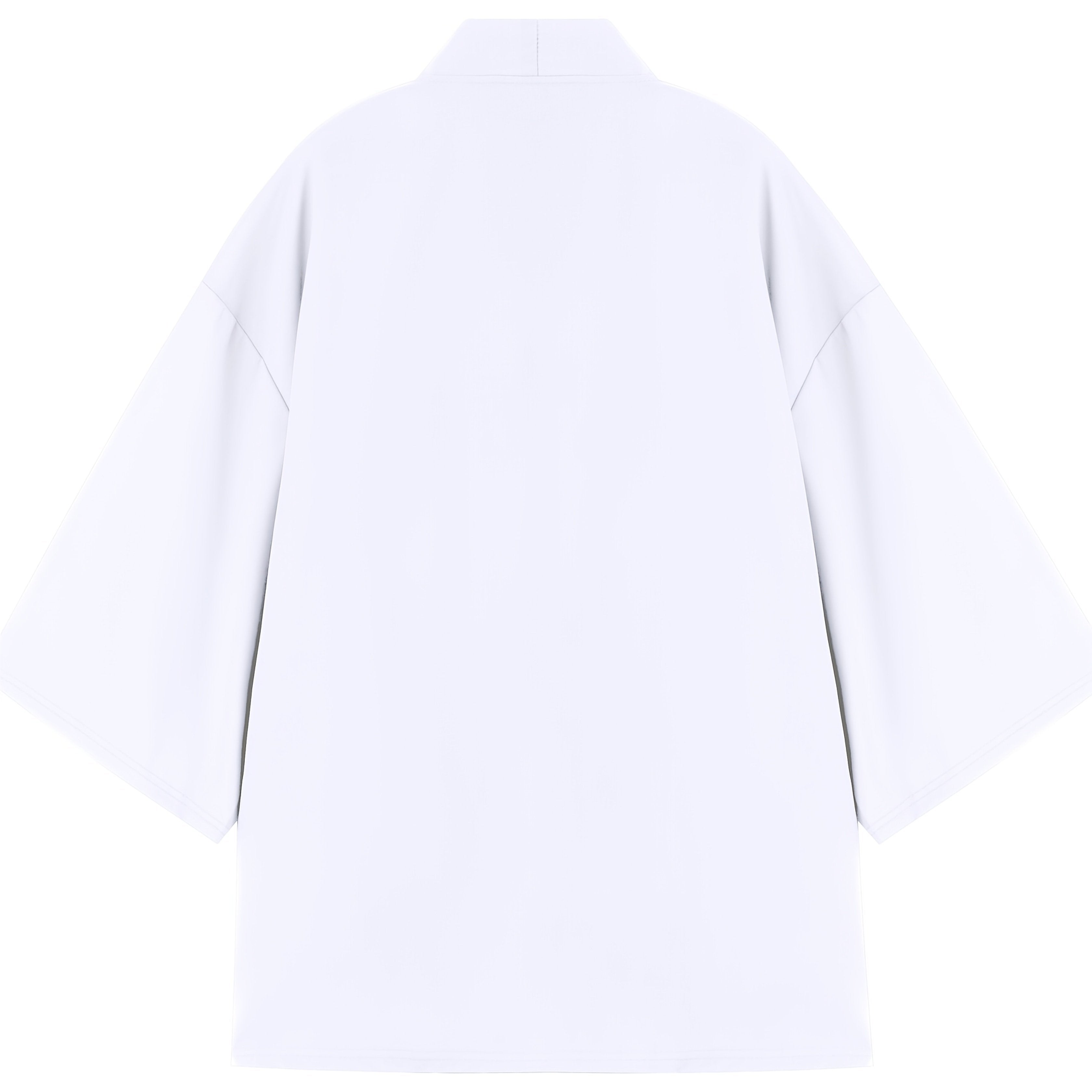 Men's Summer Kimono Shirt Casual Solid Color Three-Quarter Sleeve Open Placket Polyester