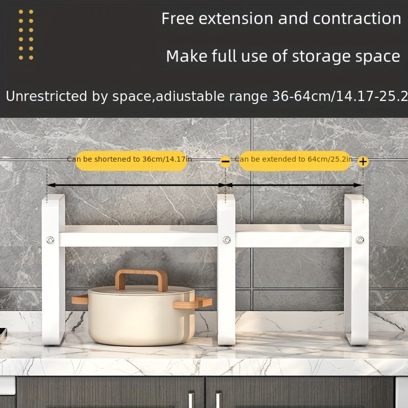 Conjunto de estantes de almacenamiento de cocina de metal con estantes ajustables para uso en encimera o armario