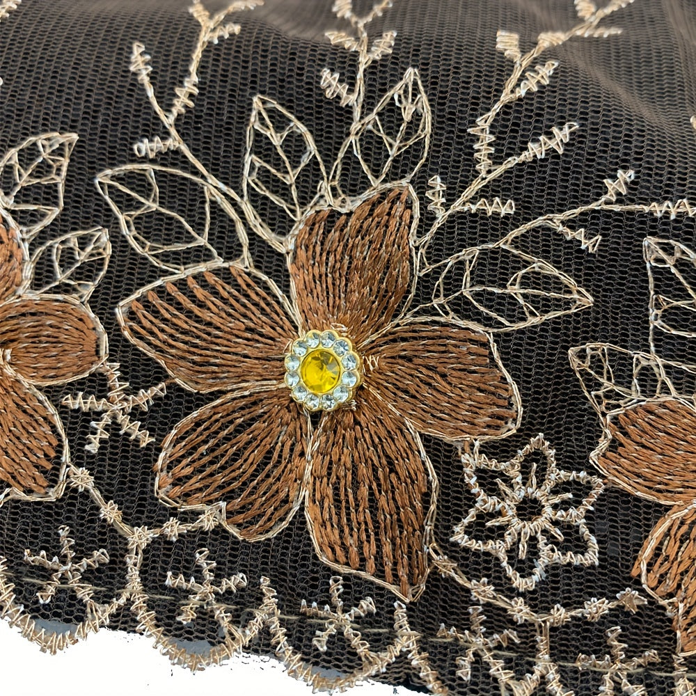 Women's Polyester Turban Hat with Rhinestones Breathable Summer Headscarf for Chemo Patients