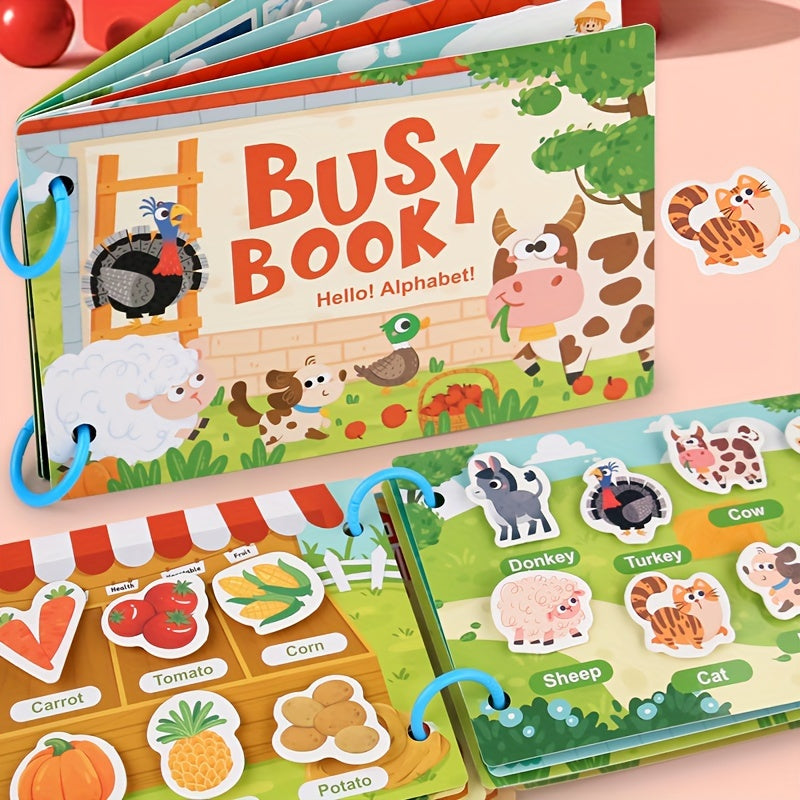 Educational Busy Book for Ages 3 Plus with Alphabet and Logic Activities in Vibrant Paper Materials