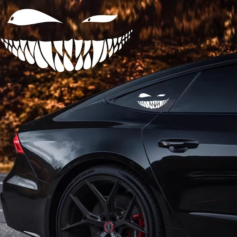 Funny Cross-eyed Evil Smile Car Sticker Waterproof Vinyl Decal