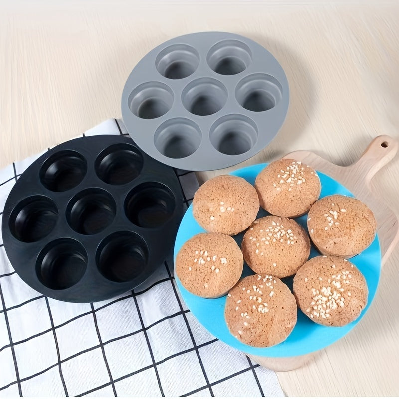 Air Fryer Cake Pan with 7 Cavity Silicone Muffin Mold, 17.98cm Baking Accessory
