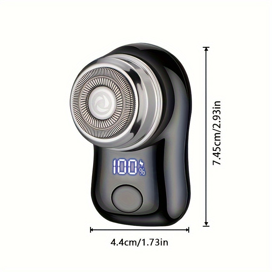 Men's Electric Shaver Portable USB Rechargeable Digital Display Compact Travel Grooming Tool