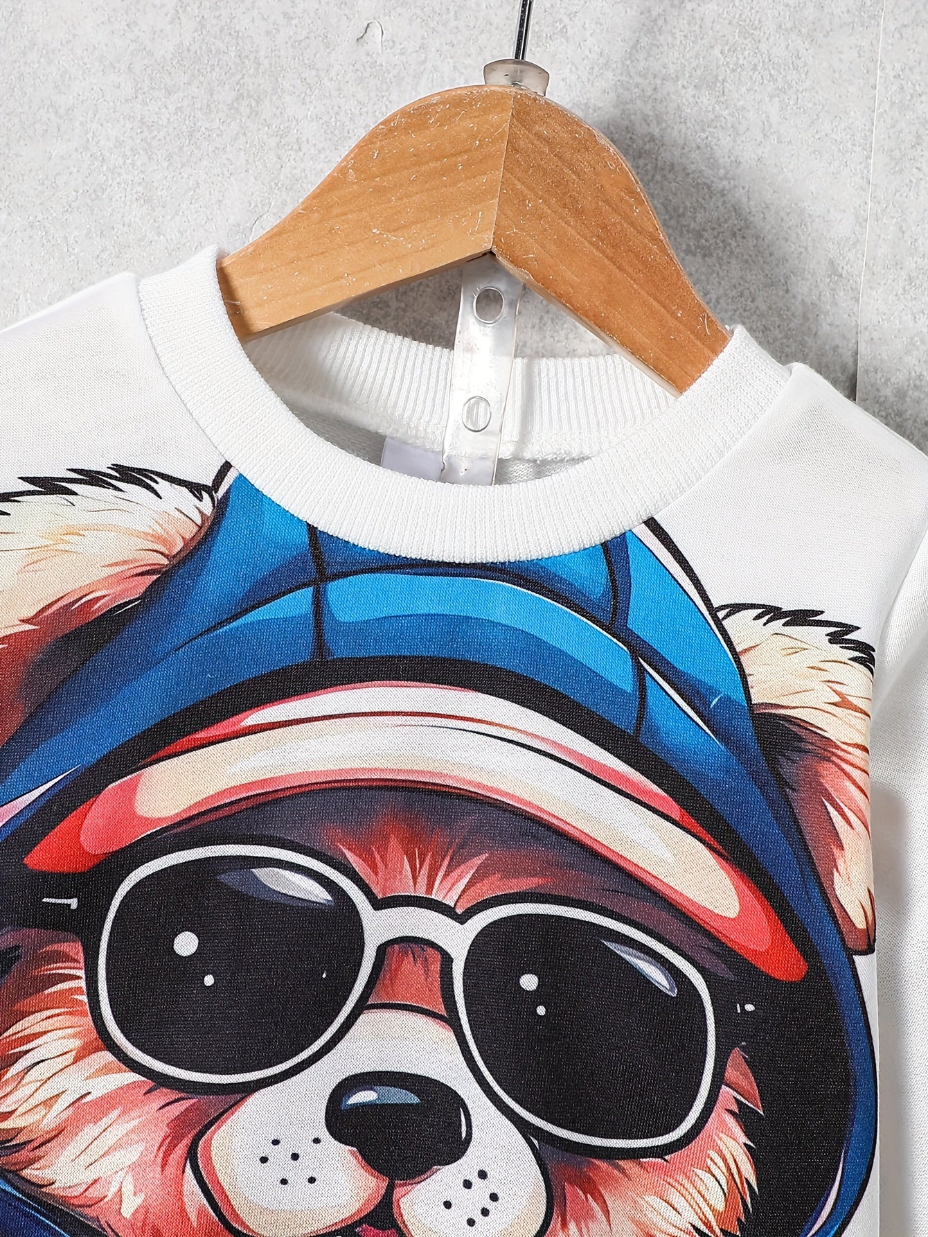 Baby Boy Sweatshirt and Pants Set with Hooded Bear Print for Fall Winter