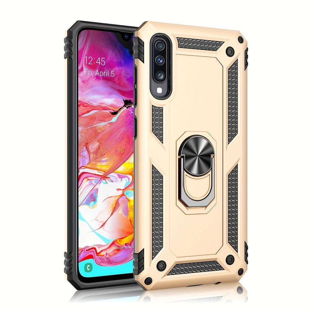 Shockproof Phone Case for Samsung Galaxy A Series with Ring Kickstand and Air Cushion Protection