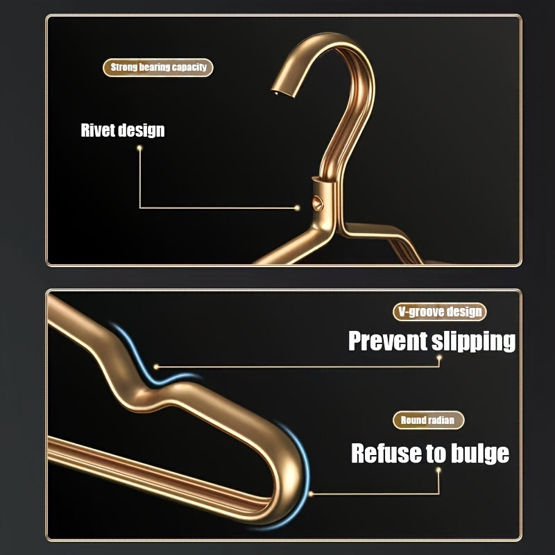 Pack of 10 Metal Hangers Non-Slip Seamless Coat and Clothing Organizer