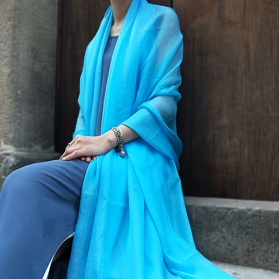 Women's Large Solid Color Scarf Lightweight Shawl for Casual Wear Windproof Sunscreen