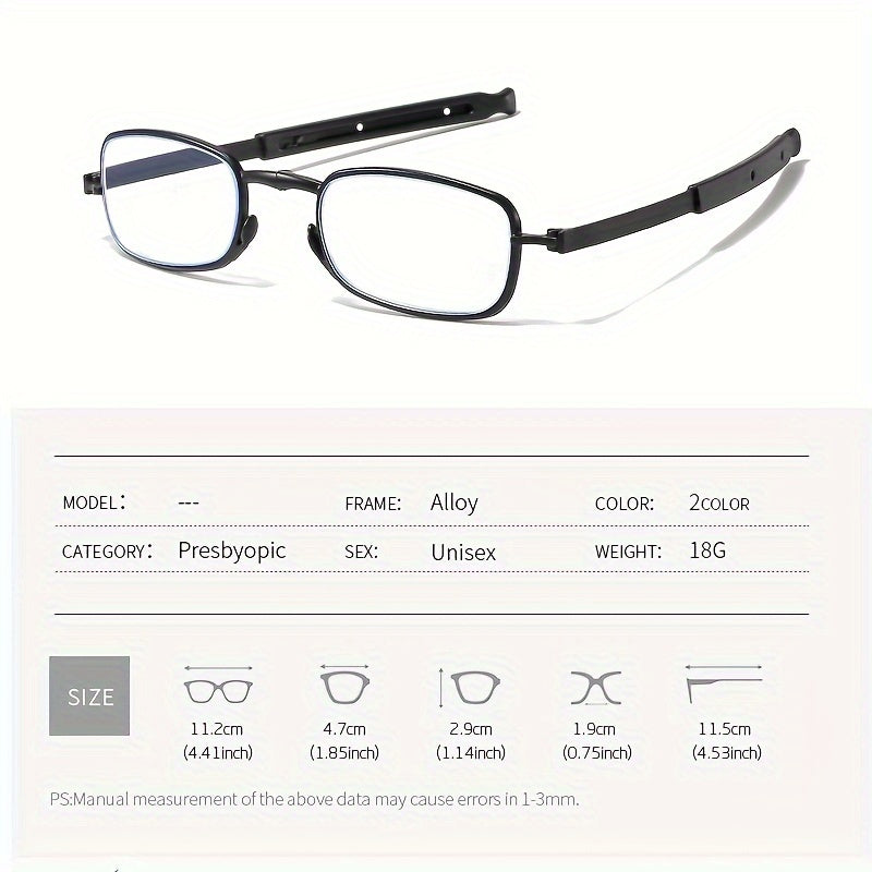 Purple Folding Reading Glasses with Blue Light Blocking and Magnification