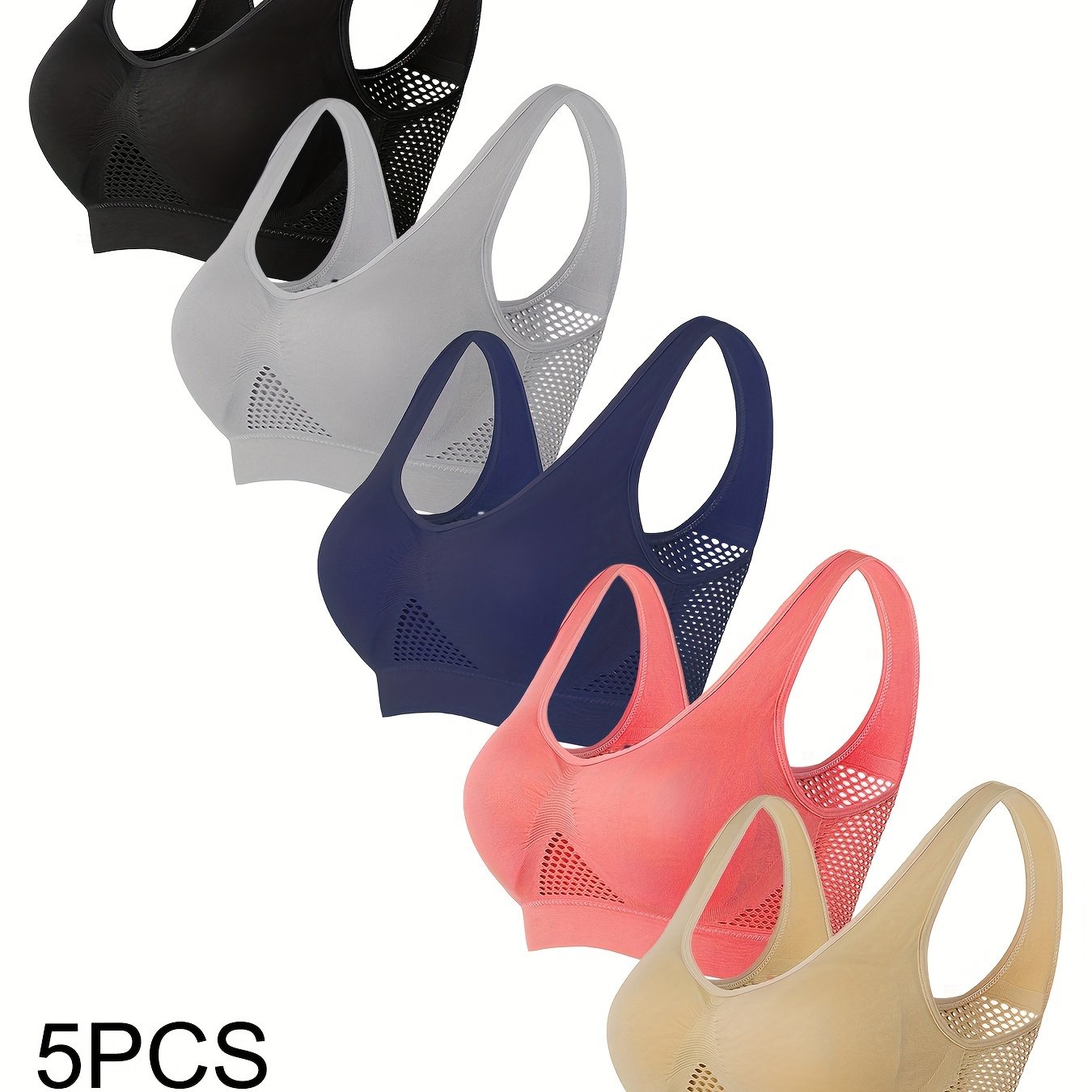 Women's Sports Bras Set Mesh Breathable High Elasticity Yoga Running Vest