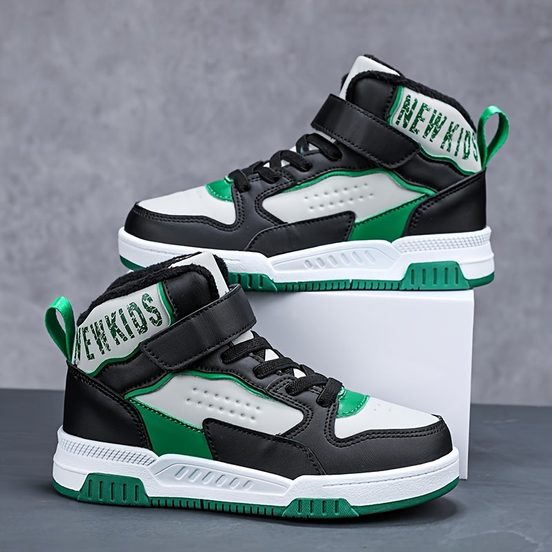 Girls' Winter High-Top Sneakers Fleece Lining Microfiber Synthetic Leather Casual