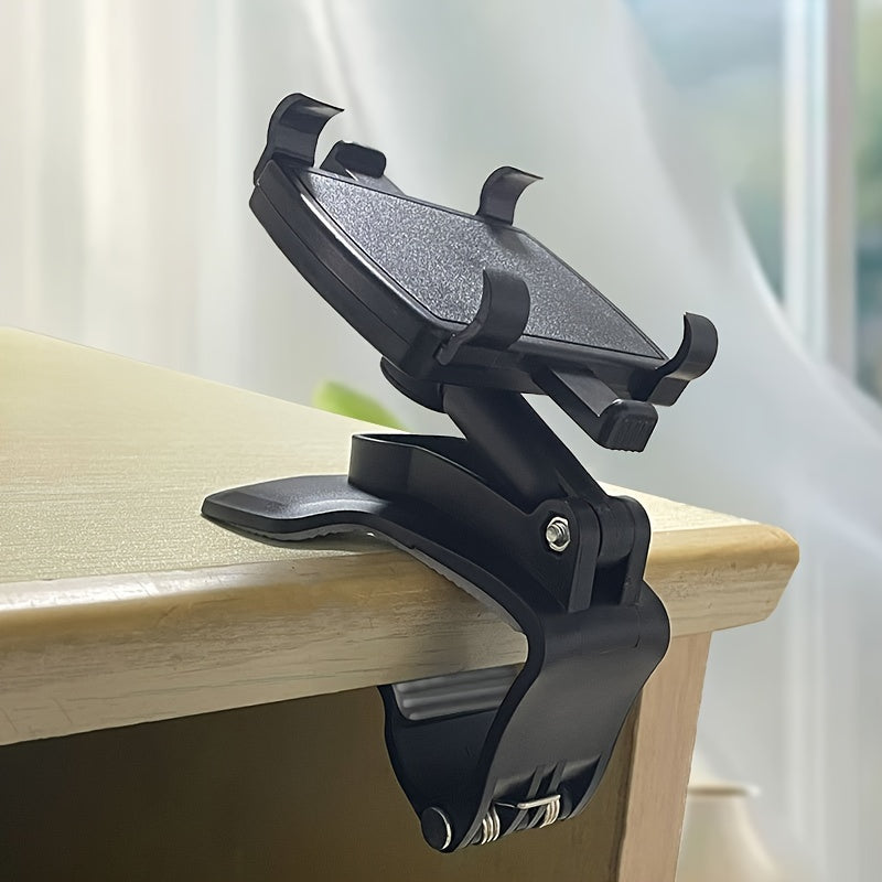 Adjustable Car Phone Mount for Dashboard, Rotates and Secures Smartphone