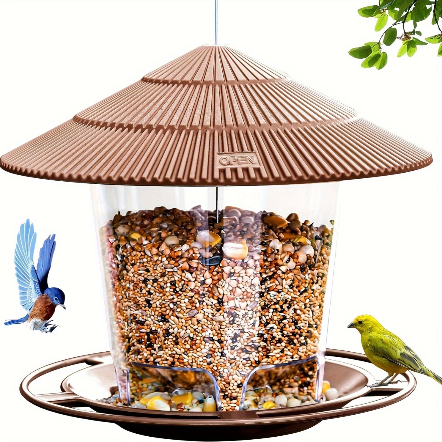 Outdoor Hanging Bird Feeder for Hummingbirds and Wild Birds Garden Yard PVC