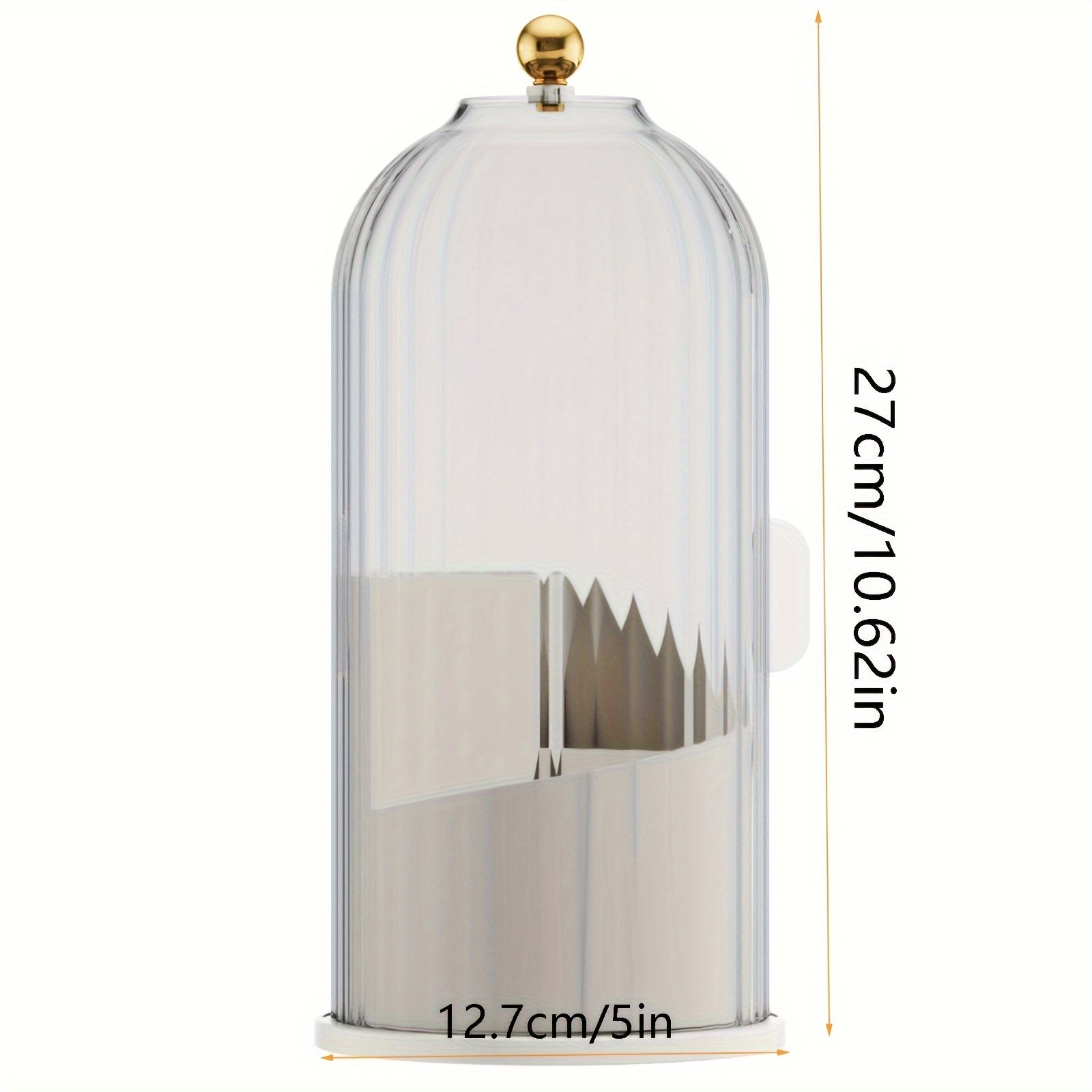 360° Rotating Makeup Storage Organizer with Clear Cover for Lipstick Eyebrow Pencil Brushes Skincare