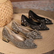 Women Flat Shoes Water Drilled Pointe Slip-On Casual Shoes For Large Size