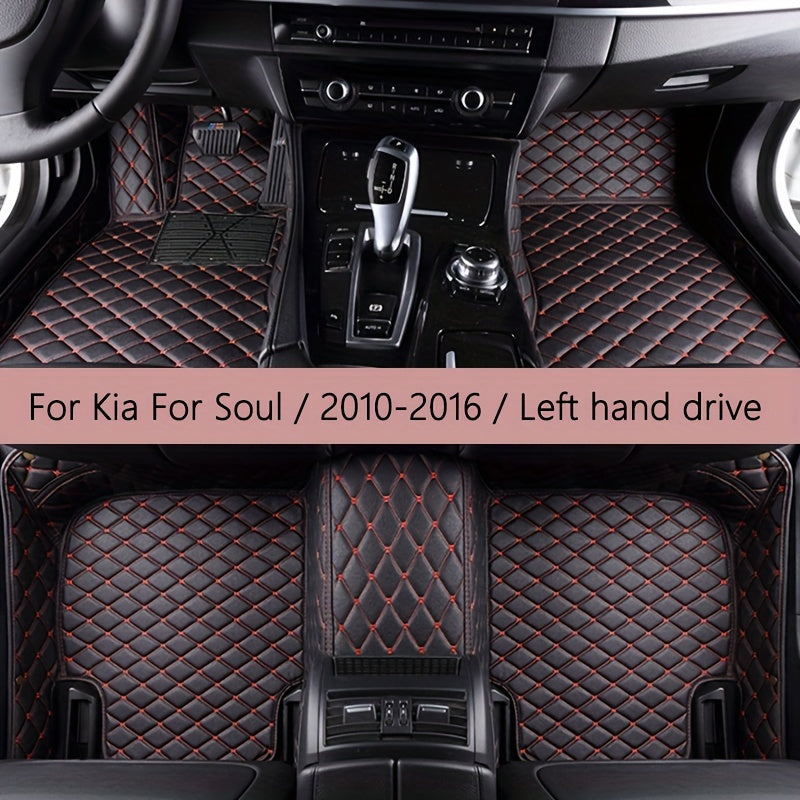 Car Floor Mats 6PCS PU Leather Anti-slip for Sedan SUV Interior Accessories