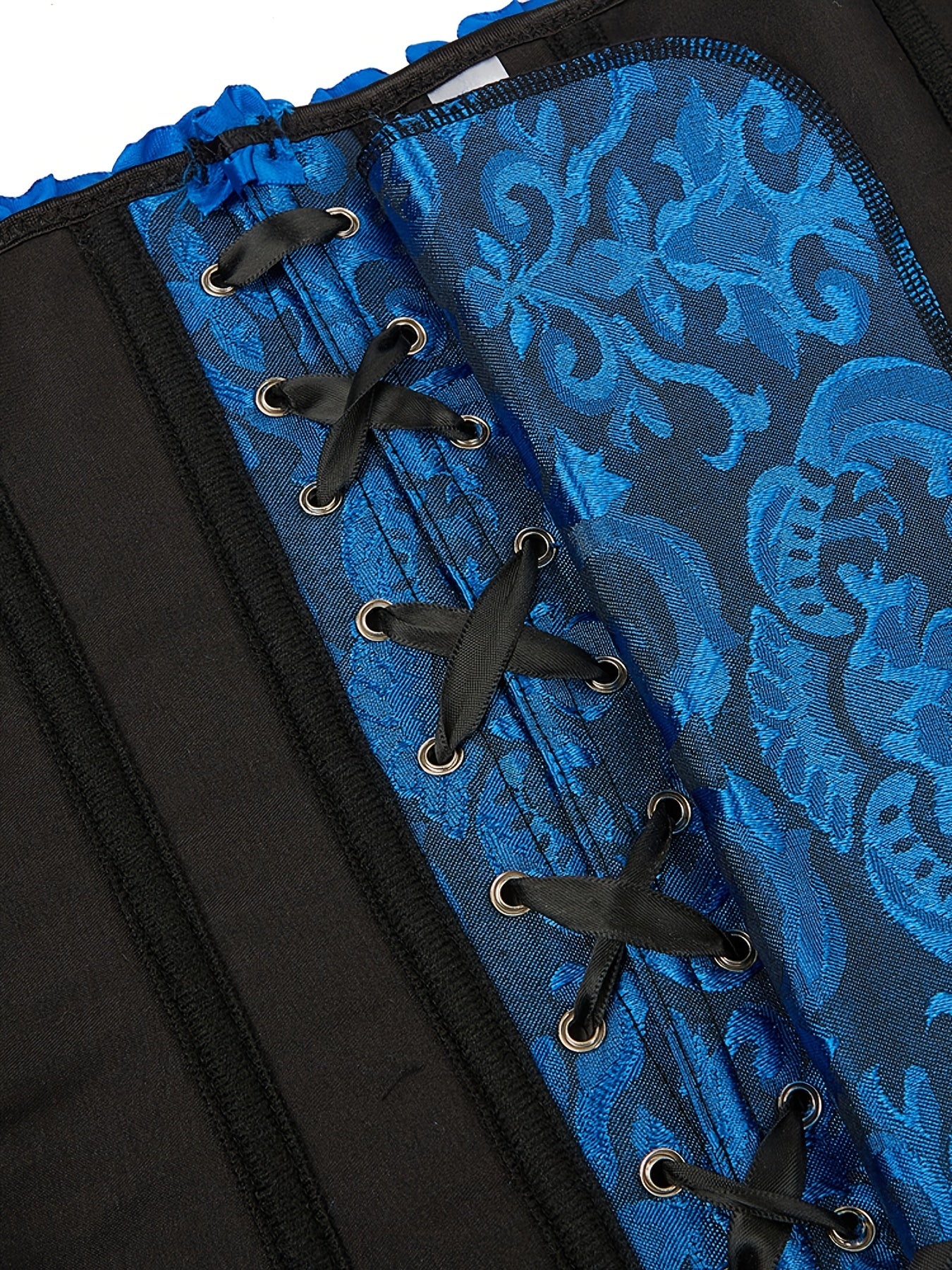 Top de corsé sin mangas para mujer con cordón, control de abdomen y detalle de volantes para bodas y eventos formales