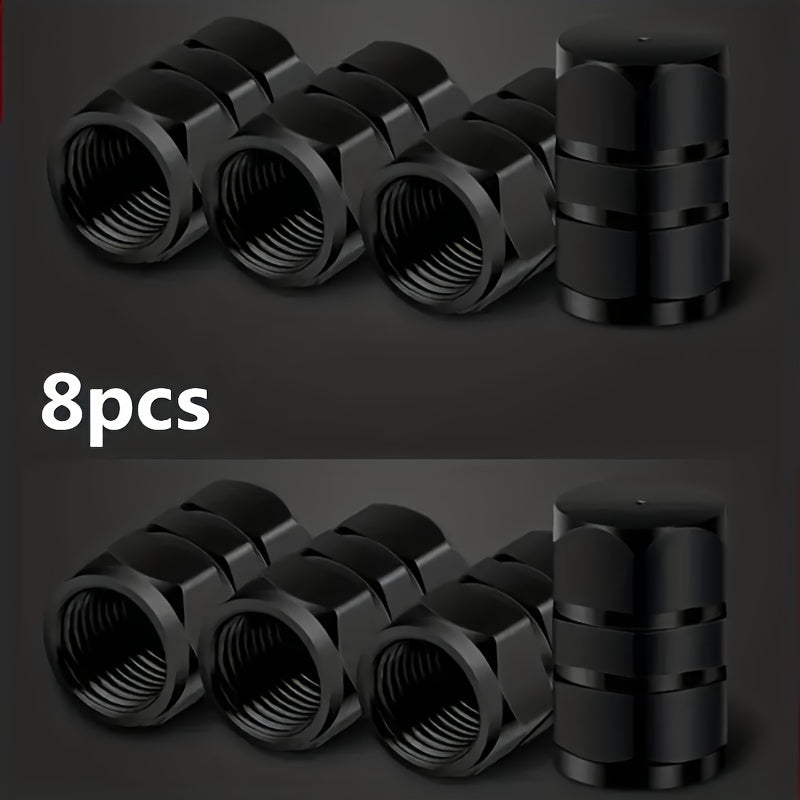 Set of 4 Aluminum Alloy Car Tire Valve Caps Dustproof for Vehicles