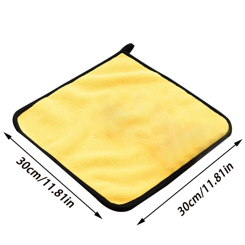 Set of 3 or 6 Thickened Coral Fleece Car Towels for Cleaning and Drying