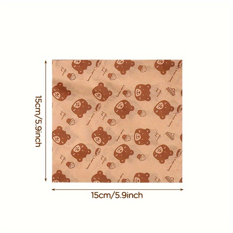 50 Sheets Oil-Proof Paper for Frying Baking Sandwich Packaging Natural Color