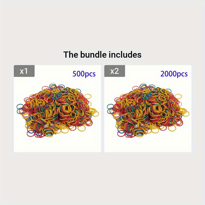 Natural Rubber Mini Elastic Bands Multicolor 16mm for Office School Braiding