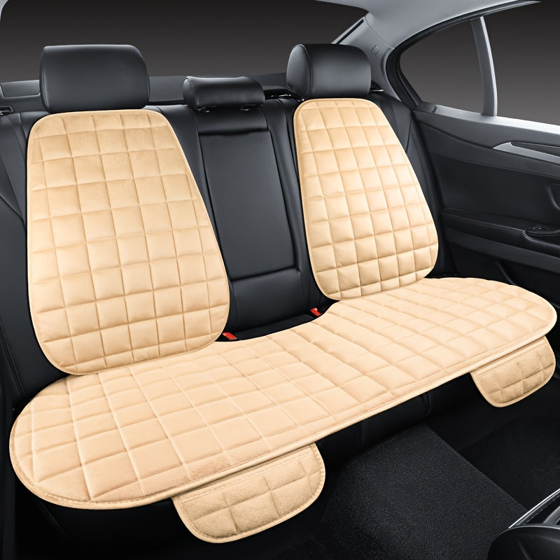 3-ta bo'lakli yumshoq mato bilan qoplangan avtomobil o'rindiqlari uchun qoplamalar, barcha o'rindiqlarga mos, yumshoq to'qilgan mato, binafsha rangli qilingan.
