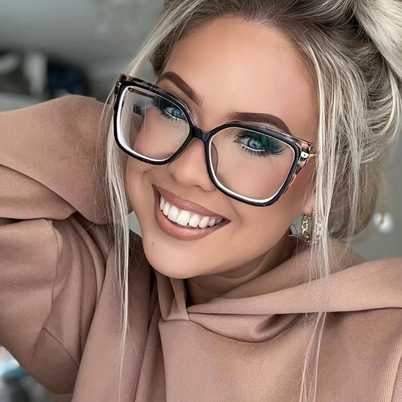 Ayollar uchun vintage kompyuter ko‘zoynaklari kvadrat ramkali, shaffof linzali optik ko‘zoynaklar