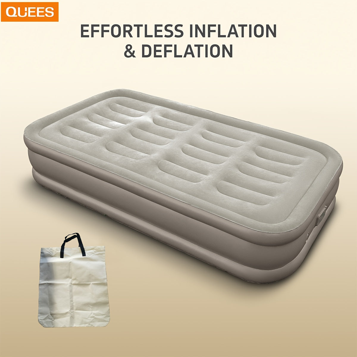 Qalin avtomobil yukxonasida havo yostiqchasi, Mica rangida bitta yumshoq baland karavot. Qulay, sirpanmaydigan mato, avtobus sayohati davomida lagerda va ichki foydalanish uchun mos.