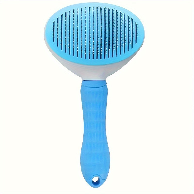 Pet Hair Removal Brush with Stainless Steel Bristles and Detangling Comb for Dogs and Cats