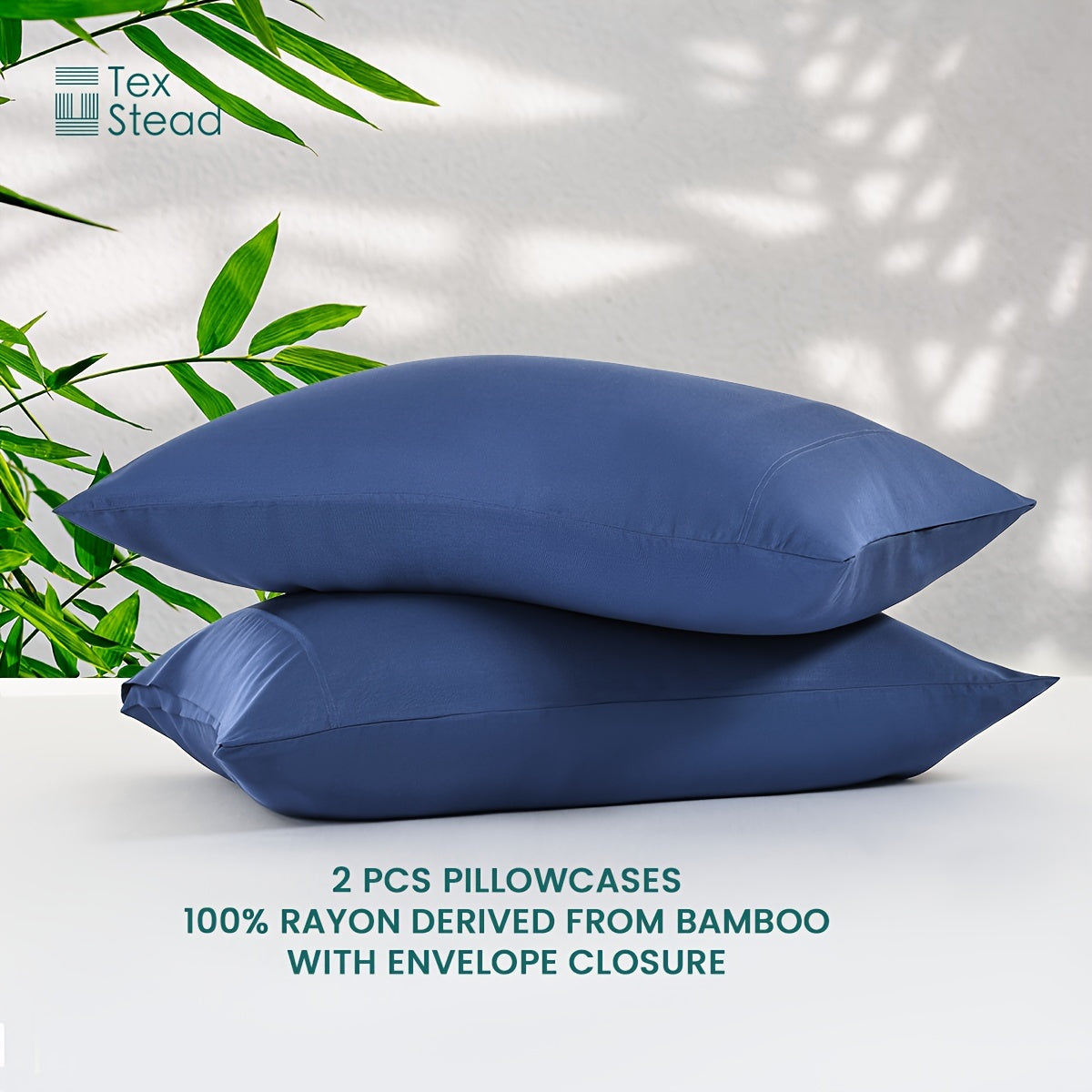 Pink Bamboo Fiber Pillowcases Set Soft Breathable Hypoallergenic Machine Washable