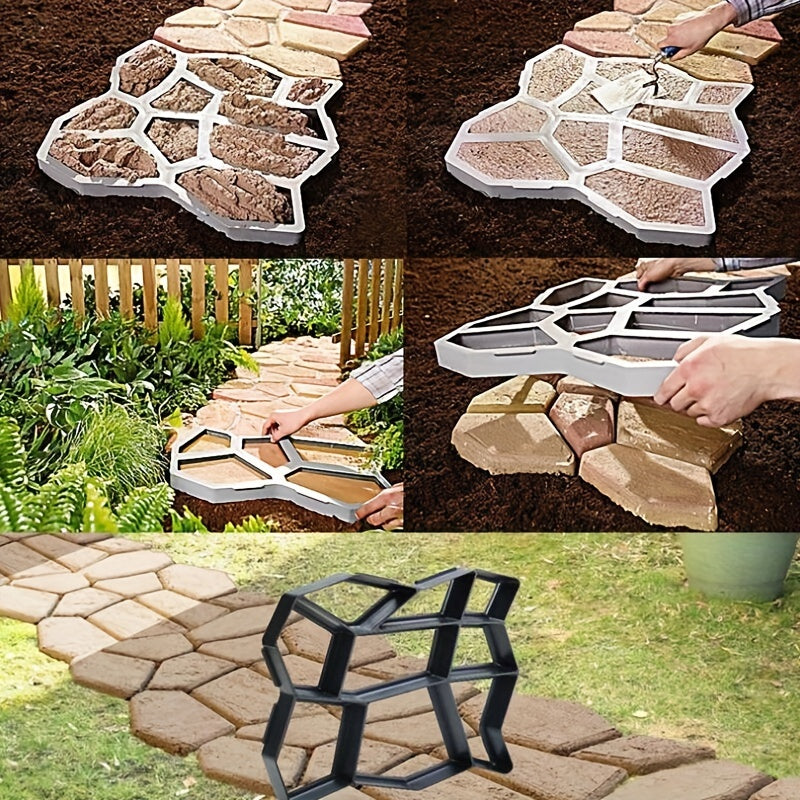 DIY Garden Walk Pavement Mold for Cement Brick Stone Road Concrete 1 Piece