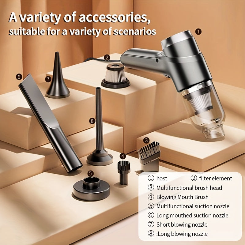 Портативный автомобильный пылесос с мощным всасыванием и длинным шлангом