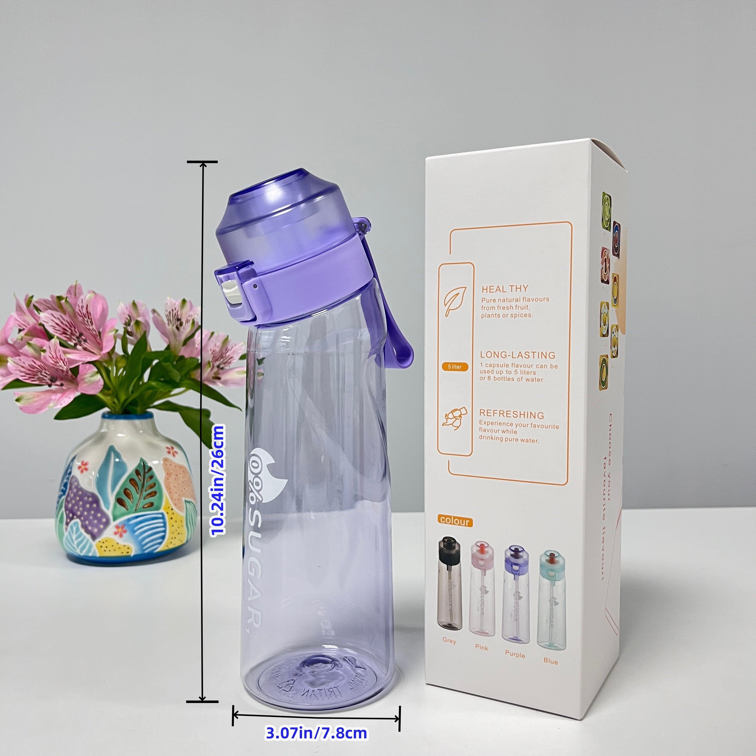 Water Bottle Set with 7 Fruity Scented Flavors for Outdoor Sports