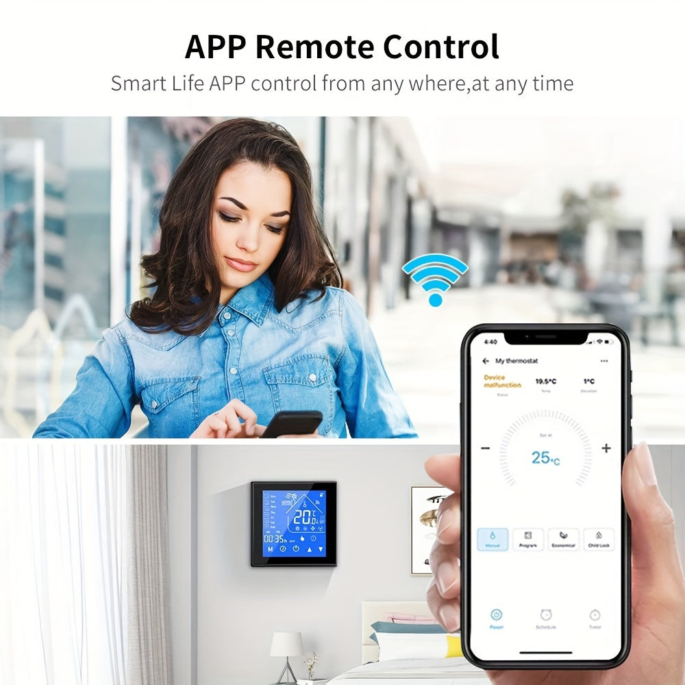 16A WiFi Smart Thermostat for Electric Floor Heating Voice Control Compatible with Google Home and Alexa