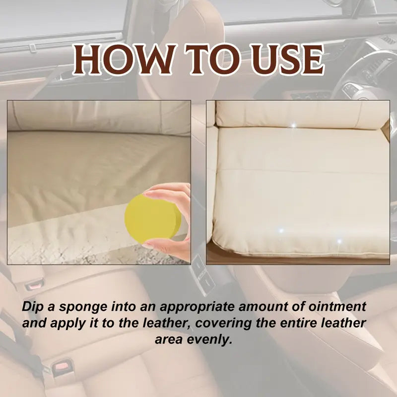 Crema de cuidado para cuero para sofás, zapatos, bolsos, hidratación sin agua