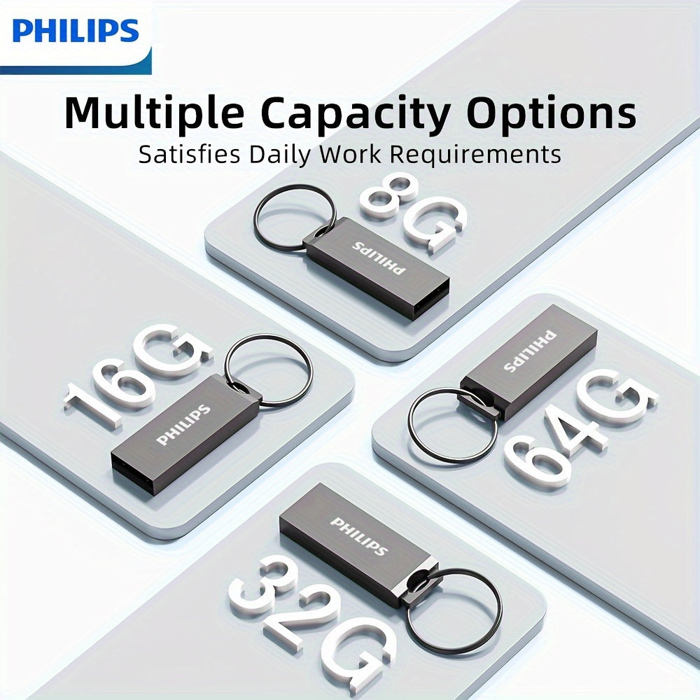 High-Speed Metal USB 2.0 Flash Drive 8GB 16GB 32GB 64GB Retractable Shockproof Antimagnetic Keyring