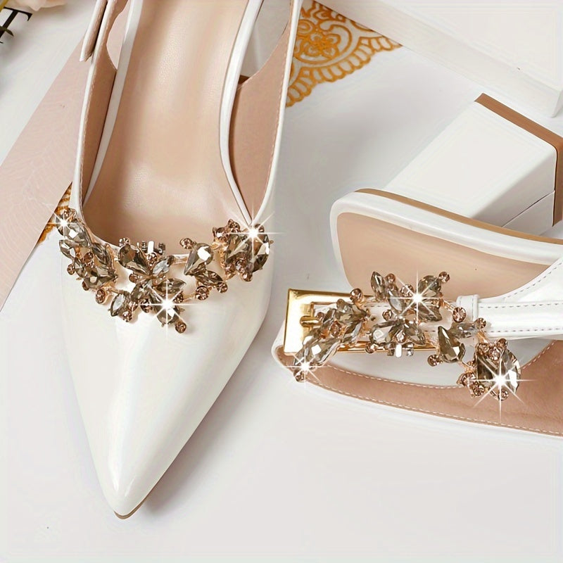 Women's Elegant Princess-Style Detachable Shoe Clips Rhinestones Accessories