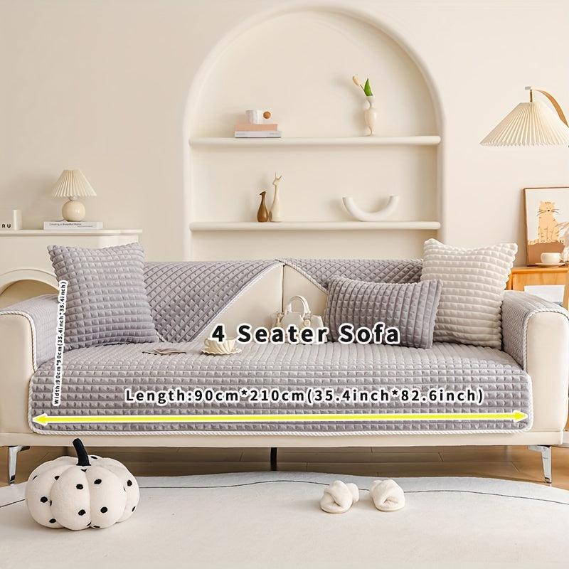 Funda de sofá de terciopelo con respaldo antideslizante para todas las estaciones, amigable con las mascotas, decoración para sala de estar y oficina