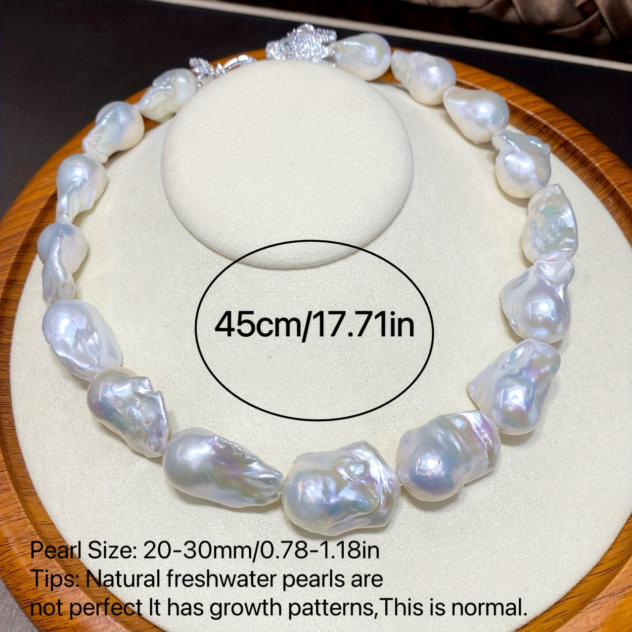 Large Baroque Freshwater Pearl Necklace with Irregular Chain for Women